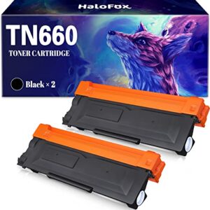 HaloFox Compatible Toner Cartridge Replacement for Brother TN660 TN-660 TN630 TN-630 for Brother MFC-L2700DW HL-L2300D HL-L2360DW HL-L2320D HL-2340DW HL-2380DW DCP-L2540DW Printer (Black, 2-Pack)