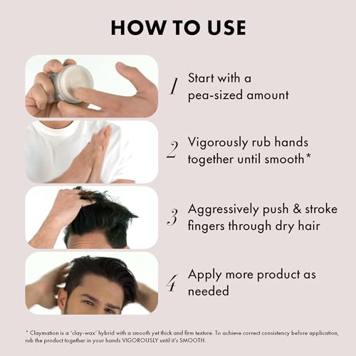 Hanz de Fuko Claymation – Premium Men’s Hair Styling Clay for a Super High Hold, Matte Finish – Clay & Wax Hybrid, Ideal Texture Product for Straight, Wavy and Thick Hair Types – 2 oz, Travel Size - Image 3
