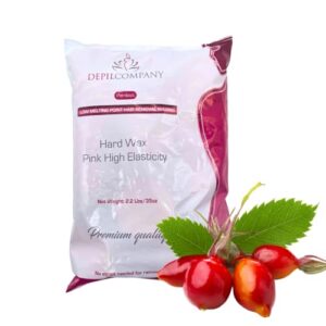 Hard Wax Pink – Professional High-Yield Hard Wax with Special Active Ingredients, Quick Drying, Extra Elasticity, Perfect Adherence – 2.2 lbs