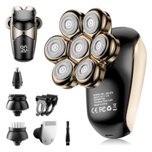 Head Shavers for Bald Men: 5-in-1 Electric Razor – IPX7 Waterproof Shaving Grooming Kit for Balder – Turbo Speed & Precision Blades