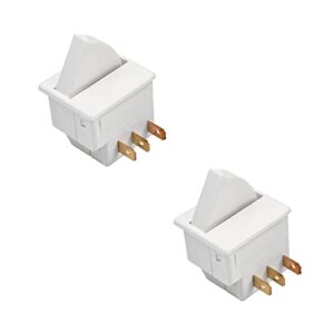Heyiarbeit Refrigerator Door Light Switch 3Pin Universal Replacement LTK-17 Momentary Fridge Switch NC AC 250V 0.5A for Most Refrigerators Freezer White 2Pcs