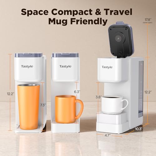 Hot & Iced Coffee Maker with Magnetic K-Pod Organizer (Pods Not Included), Stores 10 Pods, 4-5 Cups Coffee Maker & Single-serve Brewer for K Cup & Grounds, 40oz Removable Water Tank, White - Image 3