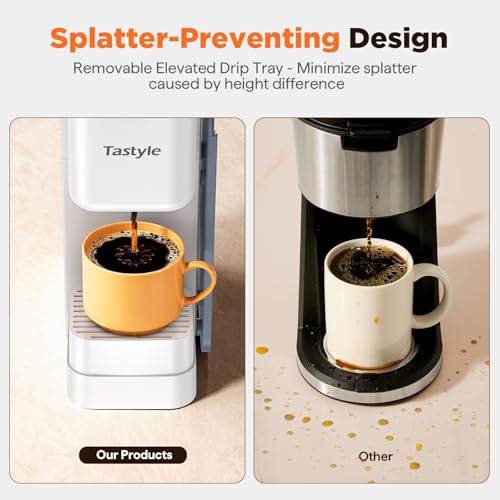 Hot & Iced Coffee Maker with Magnetic K-Pod Organizer (Pods Not Included), Stores 10 Pods, 4-5 Cups Coffee Maker & Single-serve Brewer for K Cup & Grounds, 40oz Removable Water Tank, White - Image 6