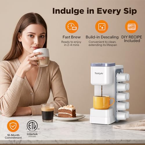 Hot & Iced Coffee Maker with Magnetic K-Pod Organizer (Pods Not Included), Stores 10 Pods, 4-5 Cups Coffee Maker & Single-serve Brewer for K Cup & Grounds, 40oz Removable Water Tank, White - Image 7