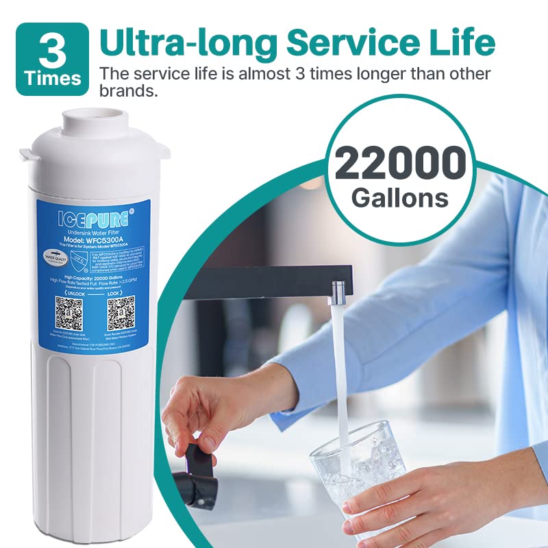 ICEPURE WFC5300A Under Sink Water Filter system, 3 Years or 22000 Gallons Ultra High Life, Replacement for ICEPURE WFS5300A Under Sink Water Filtration System, Removes Heavy Metals,Chlorine - Image 6