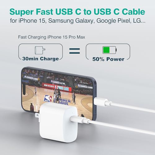 IFEART USB C to USB C Cable for MacBook Air MacBook Pro Charger, iPad Pro 13 12.9 11 inch, iPad Air 5 4, Mini 6, iPhone 16 15 Pro Max Plus, Pixel, USBC Type C Fast Charging Cord 6.6FT - Image 6