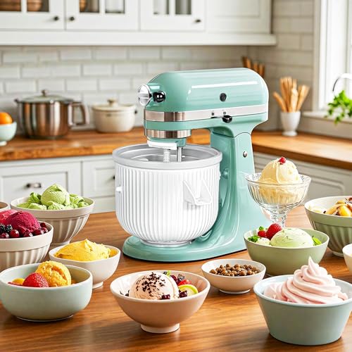 Ice Cream Maker Attachment for KitchenAid Stand Mixer, Compatible with KitchenAid 4.5/5QT/6QT accessories and attachments, 2 Quart for kitchenaid mixer attachments Frozen Yogurt/Gelato Maker - Image 3