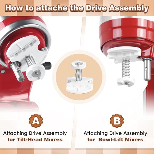 Ice Cream Maker Attachment for KitchenAid Stand Mixer, Compatible with KitchenAid 4.5/5QT/6QT accessories and attachments, 2 Quart for kitchenaid mixer attachments Frozen Yogurt/Gelato Maker - Image 5