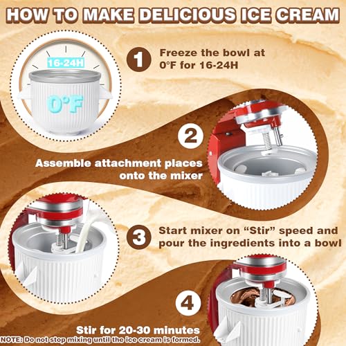 Ice Cream Maker Attachment for KitchenAid Stand Mixer, Compatible with KitchenAid 4.5/5QT/6QT accessories and attachments, 2 Quart for kitchenaid mixer attachments Frozen Yogurt/Gelato Maker - Image 6