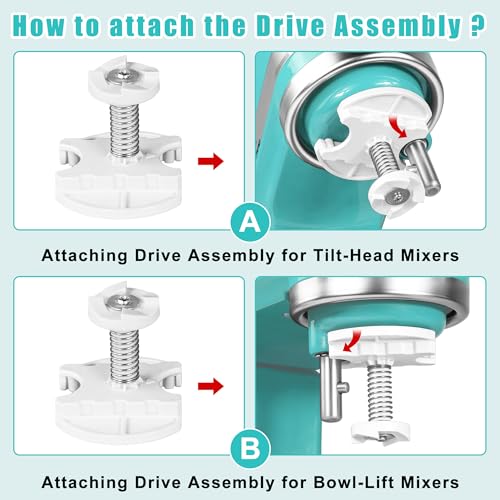 Ice Cream Maker Attachment for KitchenAid Stand Mixer, Kithcen aid Ice Cream Maker Attachment - Compatible with 4.5 QT and Larger Stand Mixers, 2-Quart Frozen Ice Cream Bowl for Homemade Frozen Treats - Image 6