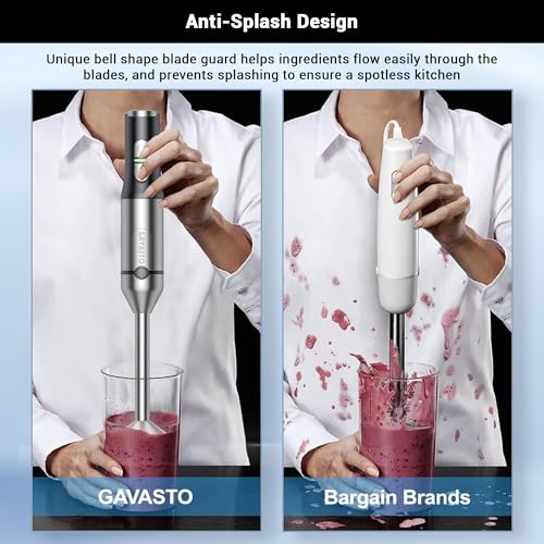 Immersion Blender RPM 16000±10% Hand Blender,15 Speed and Turbo Mode Hand Mixer, 3-in-1 Heavy Duty Copper Motor Stainless Steel Smart Stick with Egg Beaters and Chopper - Image 4