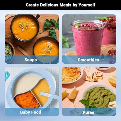 Immersion Blender RPM 16000±10% Hand Blender,15 Speed and Turbo Mode Hand Mixer, 3-in-1 Heavy Duty Copper Motor Stainless Steel Smart Stick with Egg Beaters and Chopper - Image 6