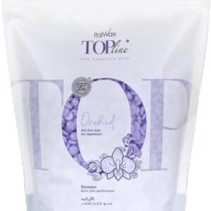 Italwax Top Line Orchid – 750g / 1.65lb – Hard wax beads for hair removal – Orchid fragrance – Synthetic formulation ideal for sensitive skins – Recommended for Bikini Area and Armpits