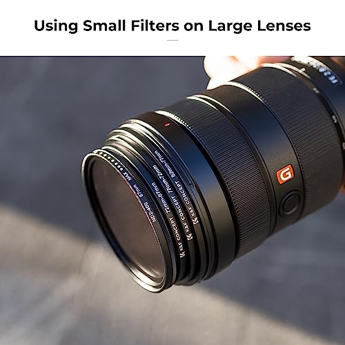 K&F Concept 18 Pieces Filter Ring Adapter Set, Camera Lens Filter Metal Stepping Rings Kit (Includes 9pcs Step Up Ring Set + 9pcs Step Down Ring Set) Black - Image 7