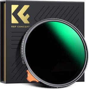K&F Concept 82mm Putter Variable ND Filter ND2-ND400 (1-9 Stops) 28 Multi-Layer Coatings Import AGC Glass Adjustable Neutral Density Filter for Camera Lens (Nano-X Series)