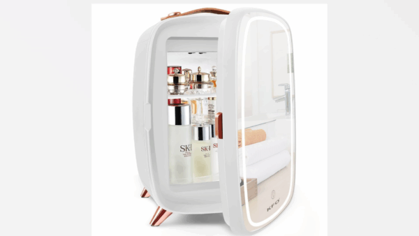 KFO Skincare Fridge 6L with LED Mirror | Pro-Style Beauty Fridge for Bedroom & Makeup | 6°C Cooling + 20dB Ultra-Quiet | 8-Can Cosmetic Storage & Adjustable Shelf - Image 8