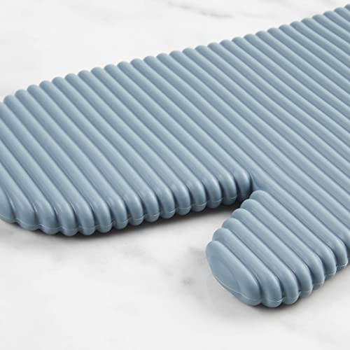 KITCHENAID Ribbed Soft Silicone Oven Mitt 2-Pack Set, 7.5"x13", Fog Blue - Image 5