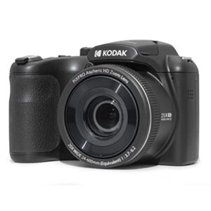 KODAK PIXPRO AZ255-BK 16MP Digital Camera 25X Optical Zoom 24mm Wide Angle Lens Optical Image Stabilization 1080P Full HD Video 3″ LCD Vlogging Camera (Black)