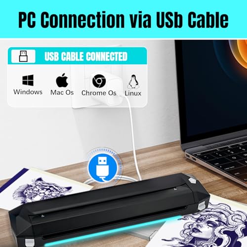 KVM Wireless Tattoo Thermal Stencil Printer Bluetooth or USB Interface Thermal Paper or Transfer Paper Printing Quick Stencil Printer for Tattoo Artists and Beginners with Smartphone & Laptop - Image 6