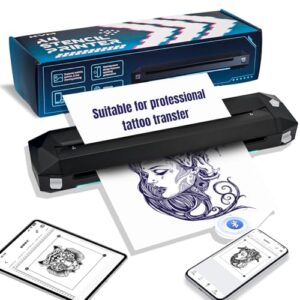 KVM Wireless Tattoo Thermal Stencil Printer Bluetooth or USB Interface Thermal Paper or Transfer Paper Printing Quick Stencil Printer for Tattoo Artists and Beginners with Smartphone & Laptop