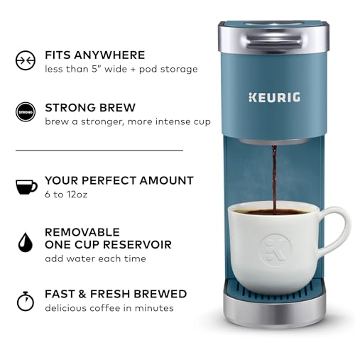 Keurig K-Mini Plus Single Serve K-Cup Pod Coffee Maker, with 6 to 12oz Brew Size, Stores up to 9 K-Cup Pods, Travel Mug Friendly, Evening Teal - Image 5