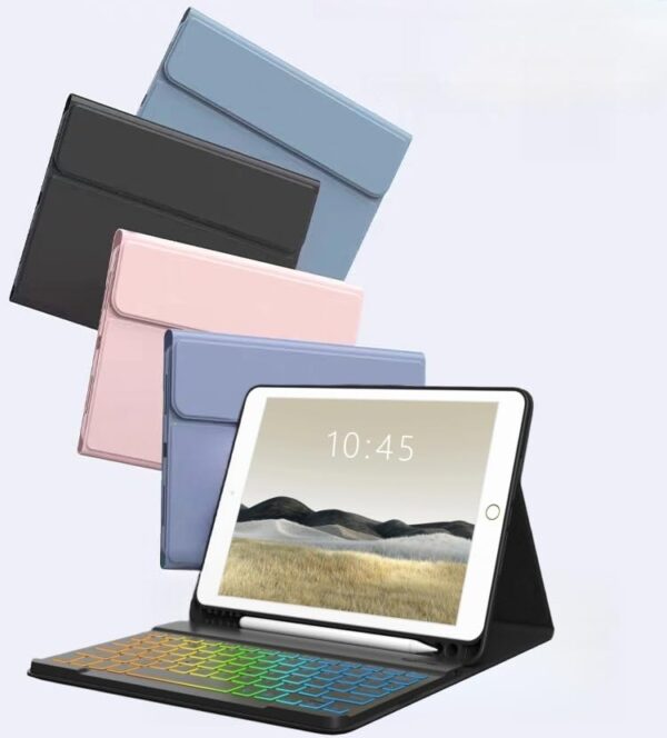 Keyboard Case for Amazon Fire HD 10/10 Plus 10.1 inch 2021/2023(11/13th Generation), Slim 7 Color Rainbow Backlight Detachable Magnetic Keyboard Cover with Pencil Holder (Mint Green+White) - Image 8