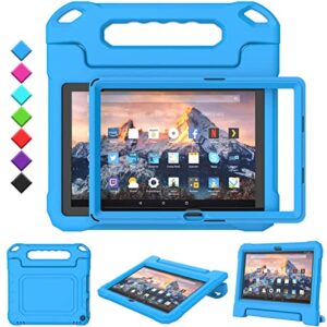 Kids Case for Amazon Fire 10 Pro/10 Plus/HD 10 Tablet(13th/11th Generation, 2023/2021 Release), Durable Shockproof Protective Case with Screen Protector for Kindle Fire HD 10 Tablet, Blue
