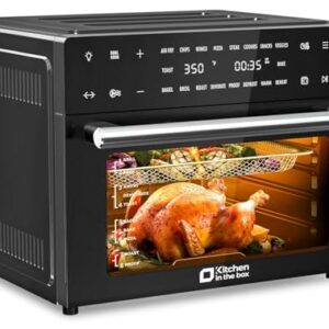 Kitchen in the box 32 QT Air Fryer Combo Toaster Oven, Extra Large, 18-in-1, Convection Toaster Oven, Countertop, with Baking, Dehydrate, Rotisserie, 6 Accessories, 1800W