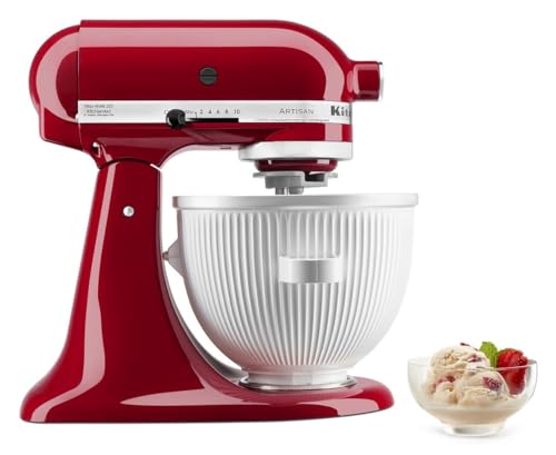 KitchenAid® Food Grinder + Fresh Prep Slicer/Shredder Attachment Bundle, White & Ice Cream Maker Attachment Stand Mixer, 2 Quart, White - Image 7