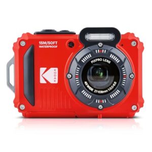 Kodak Pixpro WPZ2 Waterproof Shockproof Dustproof Built-in Wi-Fi 16MP 4X 2.7-Inch LCD Digital Camera with Digital Image Stabilization for Adventure Ready Users (Red)