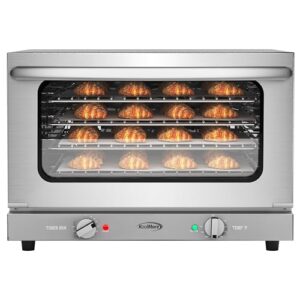 KoolMore 23 in. Commercial Countertop Convection Oven for Half-Size Pans with 4 Racks 1600W of Power in Stainless-Steel, ETL Listed for Safety and Sanitation (KM-CTCO-15)