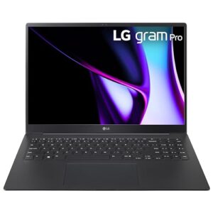 LG gram Pro 16-inch Thin and Lightweight Laptop, Intel Evo Edition – AI-enabled Intel Core Ultra 7 Processor, Windows 11 Home, 16GB RAM, 1TB SSD, Black