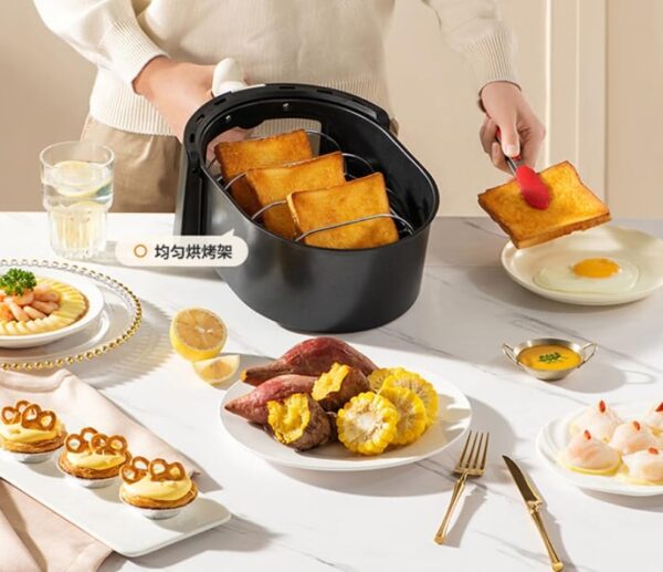 LIVEN Air Fryer 6 QT White, 1400W Fast Cooking with 360° Hot Air Circulation, Non-stick Coating, Large 6L Capacity, Healthy Cooking with Visual Window - Image 6