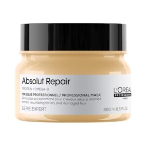 L’Oreal Professionnel Paris Absolut Repair Hair Mask – Nourishing Protein Treatment, Repairs and Softens Medium to Thick Dry, Damaged Hair, Adds Shine