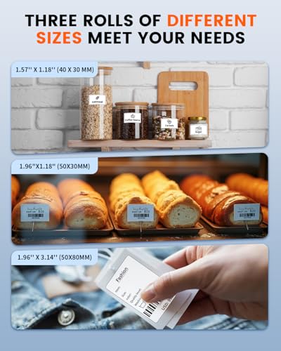 Label Maker with 3 Tapes, M100 Bluetooth Label Printer, Versatile App with 2000 Icons and 300 Templates, Address Label Maker for Small Business, Office, Home, School, Black - Image 3