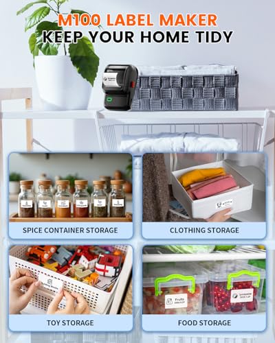 Label Maker with 3 Tapes, M100 Bluetooth Label Printer, Versatile App with 2000 Icons and 300 Templates, Address Label Maker for Small Business, Office, Home, School, Black - Image 4