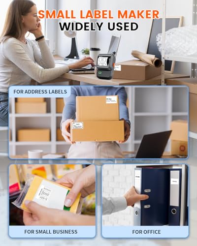 Label Maker with 3 Tapes, M100 Bluetooth Label Printer, Versatile App with 2000 Icons and 300 Templates, Address Label Maker for Small Business, Office, Home, School, Black - Image 5