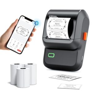 Label Maker with 3 Tapes, M100 Bluetooth Label Printer, Versatile App with 2000 Icons and 300 Templates, Address Label Maker for Small Business, Office, Home, School, Black