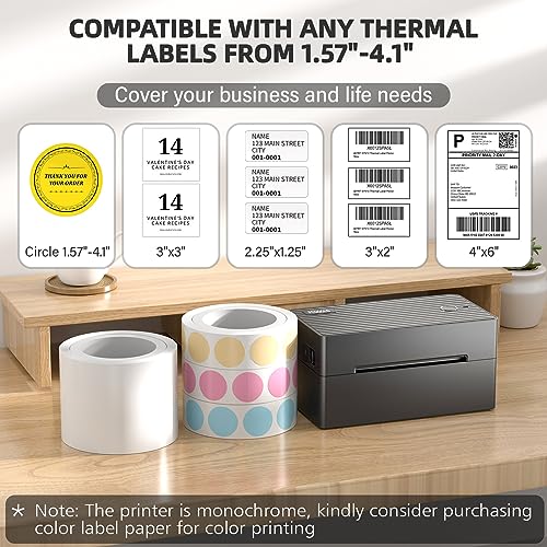 Label Printer, 4x6 Shipping Label Thermal Printer for Packages, Bluetooth Conection and Compatible with Android. iPhone.Windows, Mac, Chromebook, Amazon, Ebay, UPS.USPS, FedEx, Shopify - Image 3