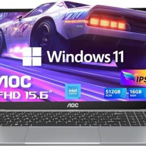 Laptop Computer 16GB RAM 512GB SSD Work Laptops 15.6 Inch FHD Screen Premium Laptop (Up to 3.6GHz) Windows 11 Laptop Computer, Light&Thin, Metal Shell, Webcam, Type-C, USB3.2