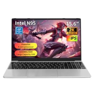 Laptop Computer, Gaming Laptop,32GB DDR4 RAM 1TB SSD, 1.7-3.4GHz Intel N95 Processor, 15.6″ FHD 1920 * 1080, 180 Angle Opening, Fingerprint Unlock, Backlit Keyboard, Windows 11 Pro
