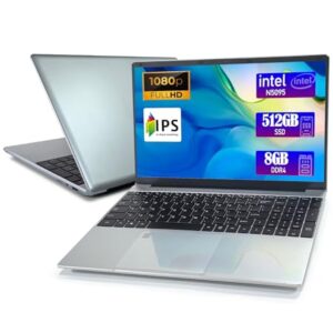 Laptop – Laptop Computer, 15.6 Inch Laptops, 8GB DDR4 RAM 512GB SSD, Intel Celeron N5095, Computers with Win 11, 1920 x 1080 Display, Type-C, HD for Businesses and Students
