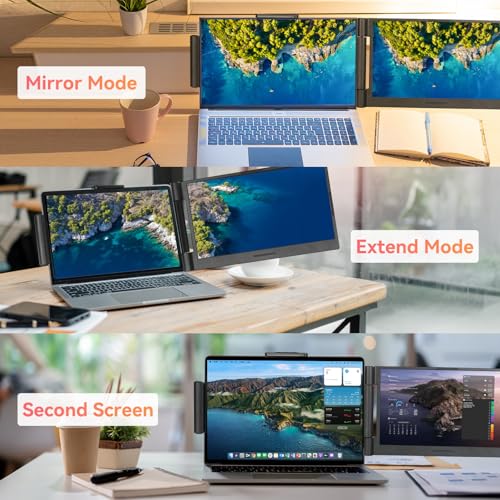 Laptop Screen Extender 14 inch, 1080P IPS Laptop Monitor Extender, 280ยฐ Rotation Portable Monitor for 13-17.3" with USB-C/HDMI Port, Plug-Play Dual Screen Portable for Windows/Mac/Android - Image 6