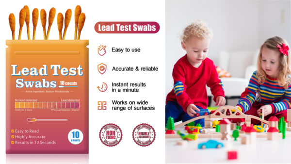 Lead Test Kit with 10 Pcs Lead Testing Swabs - Rapid Test Results in 30 Seconds - Suitable for All Painted Surfaces, Dishes Toy Jewelry Metal Ceramics Wood - Lead Paint Test Kit for Home Use (10 Pcs) - Image 8