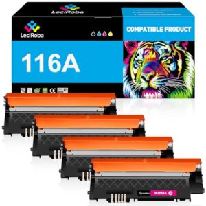 LeciRoba Compatible 116A Toner Cartridge Replacement for HP 116A for HP Color Laser 150 Series, Color Laser MFP 178, 179 Series Printer (4-Pack, W2060A W2061A W2062A W2063A)
