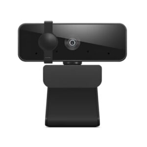 Lenovo Essential Full HD 1080P Webcam, Dual Microphone, No Driver 1.8m USB 2.0, Wide-Angle, Tilt-Control, 360-Degree Rotation, Black