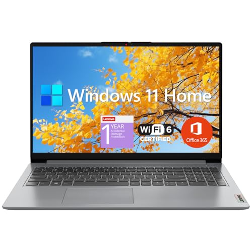 Lenovo IdeaPad 1 Student Laptop, 15.6" FHD Display, Intel Dual Core Processor, 12GB RAM, 512GB SSD + 128GB eMMC, 1 Year Office 365, Wi-Fi 6, Webcam, Bluetooth, SD Card Reader, Windows 11 Home, Grey - Image 2
