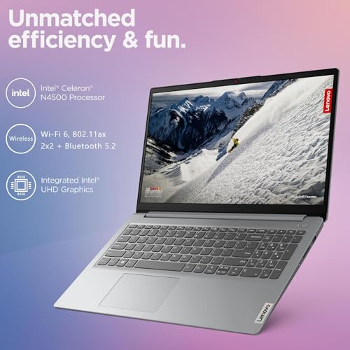 Lenovo IdeaPad 1 Student Laptop Computer, 15.6" FHD Display, Intel Dual Core Processor, 16GB DDR4 RAM, 256GB PCIe SSD, WiFi 6, Bluetooth 5.2, Type-C, Cloud Grey, Windows 11 Pro, Tichang - Image 3