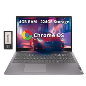 Lenovo Ideapad 3 15.6″ FHD Chromebook, Intel Celeron N4500, 4GB RAM, 224GB Storage (64GB SSD+160GB Docking Station Set), ‎Intel UHD Graphics, Full Size Keyboard, Chrome OS, Artic Gray