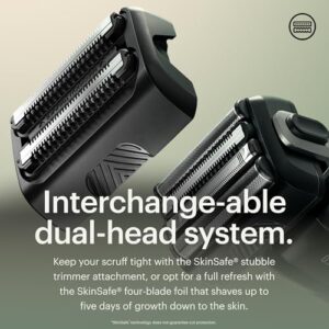 MANSCAPED® The Chairman™ PRO Package – Men’s Electric Face Shaver with Two Interchangeable Blades, SkinSafe® Four-Blade Foil & Stubble Trimmer, Power Shave Gel, Face Shave Soother Aftershave